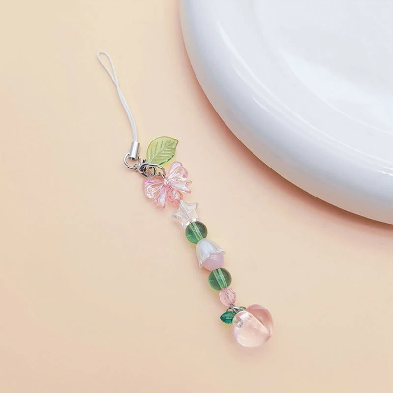 Stylish Phone Strap Trendy Phone Charm Portable Beaded Phone Chain Alloy Material Beads Phone Pendant for Girl and Women