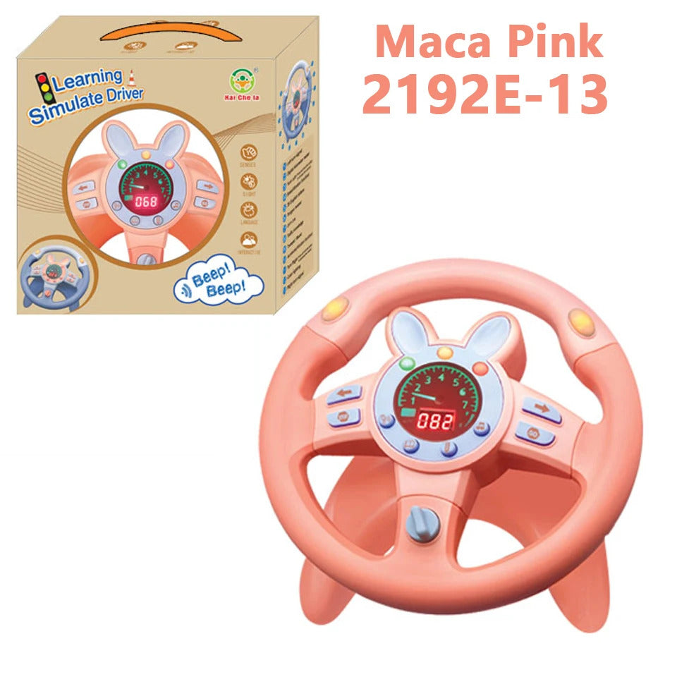 Electric Simulated Driving Steering Controller Portable Wheel Copilot Toy With Light And Sound Educational Sounding For Kid Gift