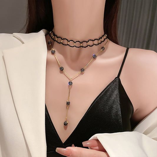 Y-type necklace 2025 new clavicle chain collar braided neck chain