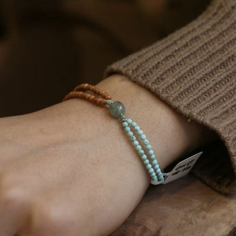 Turquoise Baroque Freshwater Pearl Bracelet Stacked Elegant Women's Bracelet