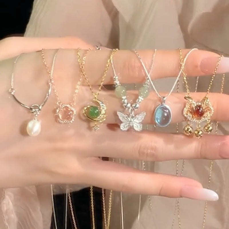 Li Luo New S925Sterling Silver Pearl Necklace Accessory for Women, Non-Fading, High-End Feel, Versatile Spring/Summer Clavicle Chain Wholesale