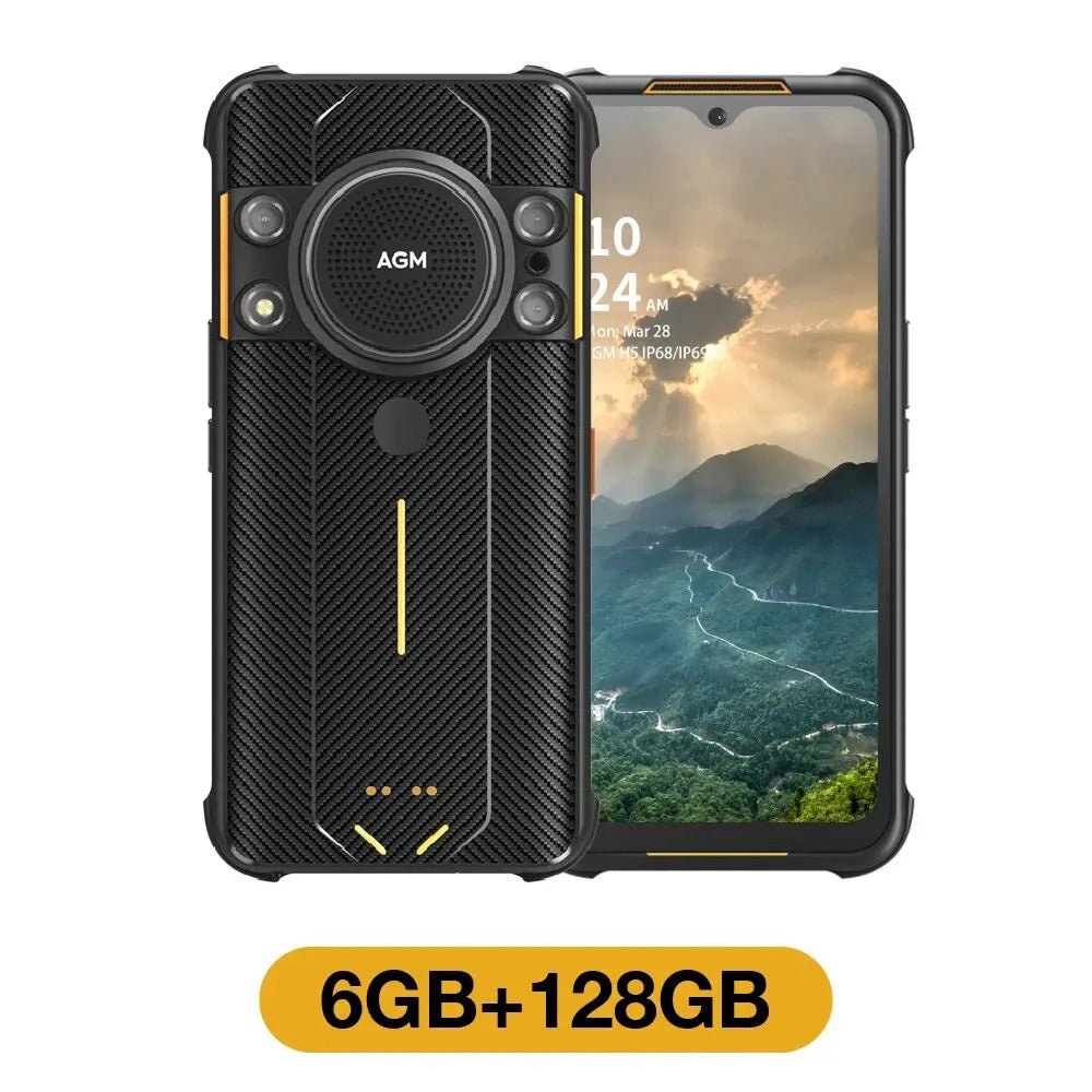 AGM H5 6+128G Rugged Smartphone Large Capacity 7000MAH IP68/IP69K Cell Phone 3.5W Loud Speaker Night Vision