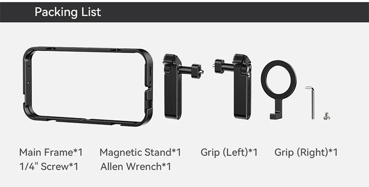 Ulanzi MG-001 Universal Magsafe Phone Cage With Dual Handle Grip Rig Portable Case Stabilizer for Filmmaking Vlog Videomaker Kit