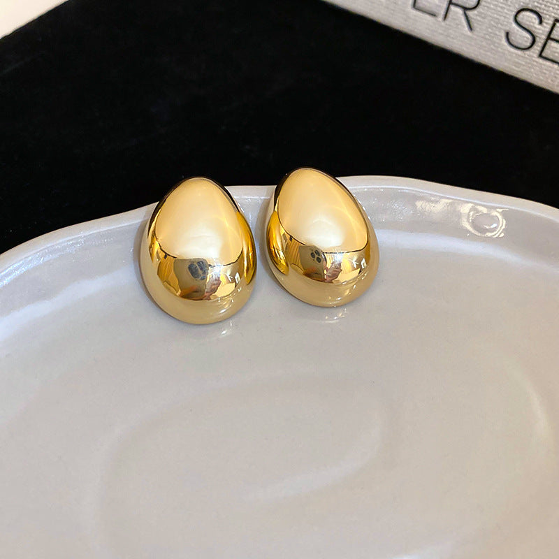 Simple Heart Circle Earrings Fashion Versatile Geometric Ear Clips Ear Studs Light Luxury High-end Feel Earrings for Women