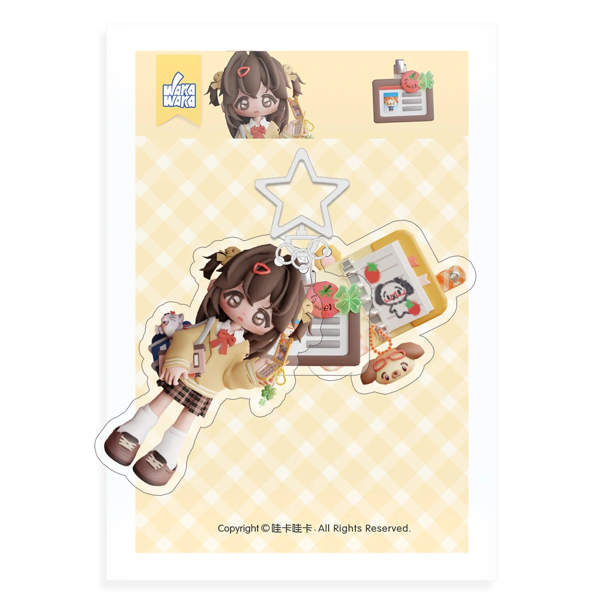 WAKAWAKA Charm Resin Acrylic  Phone Charm with Star Decal Book Phone Lanyard Keyring Keychain Wing Heart Phone Strap