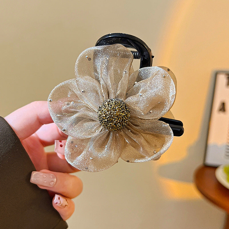 Holiday Organza Flower Barrettes Travel Travel Hair Accessories Atmosphere Clip Duckbill Clip Hairpin Side Clip Headdress