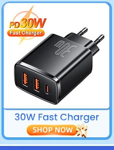 Baseus 5pcs USB Car Charger Quick Charge QC4.0 QC3.0 PD3.0 SCP PPS 5A Type C 30W Fast USB Charger For iPhone Xiaomi Mobile Phone