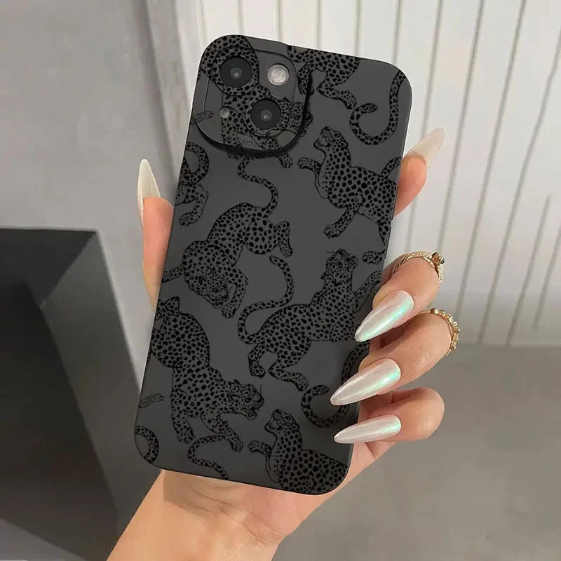 Pink Leopard Print Pattern Phone Case For iPhone 16 15 Pro Max 14 13 12 11 XS XR 7 8 Plus SE 2020 Shockproof Soft Silicone Cover
