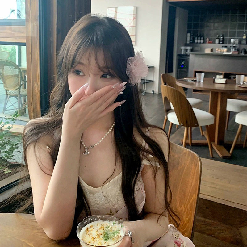 Vacation Organza Flower Hair Clip Travel Outing Hair Accessories Atmosphere Clip Duckbill Clip Hairpin Side Clip Hair Ornament