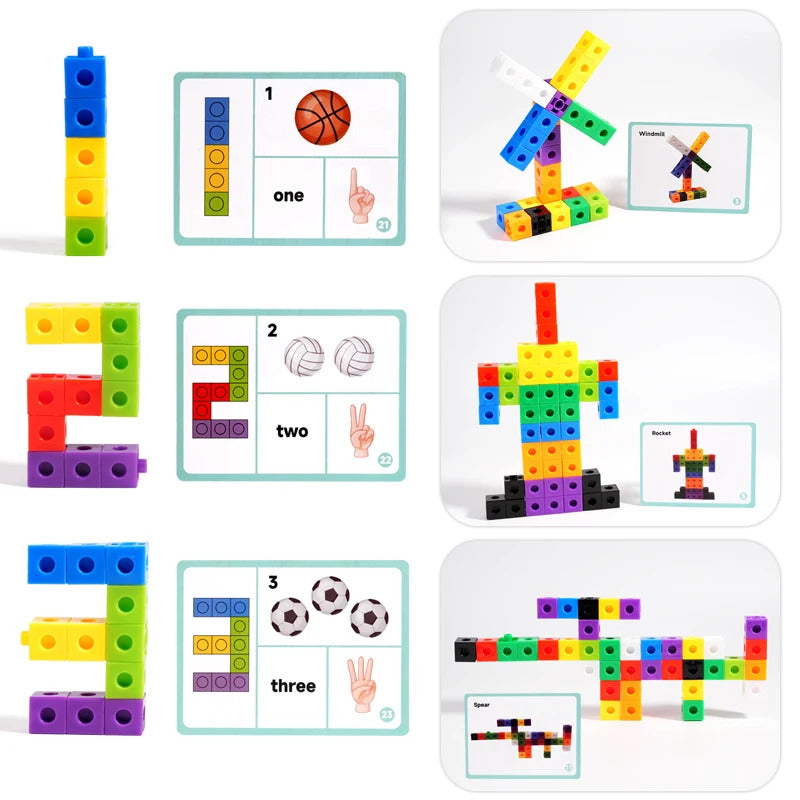 Magic Cube Puzzle Building Blocks Kindergarten Educational Color Recognition DIY Building Blocks Toys Gifts With Changing Colors