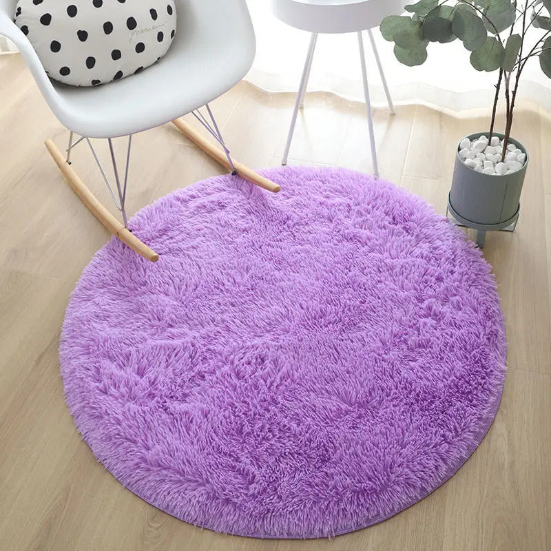 Plush Rugs Round Carpet For Living Room Sofa Foot Pad Fluffy Soft Kids Bedroom Cushion Balcony Hanging Basket Mat
