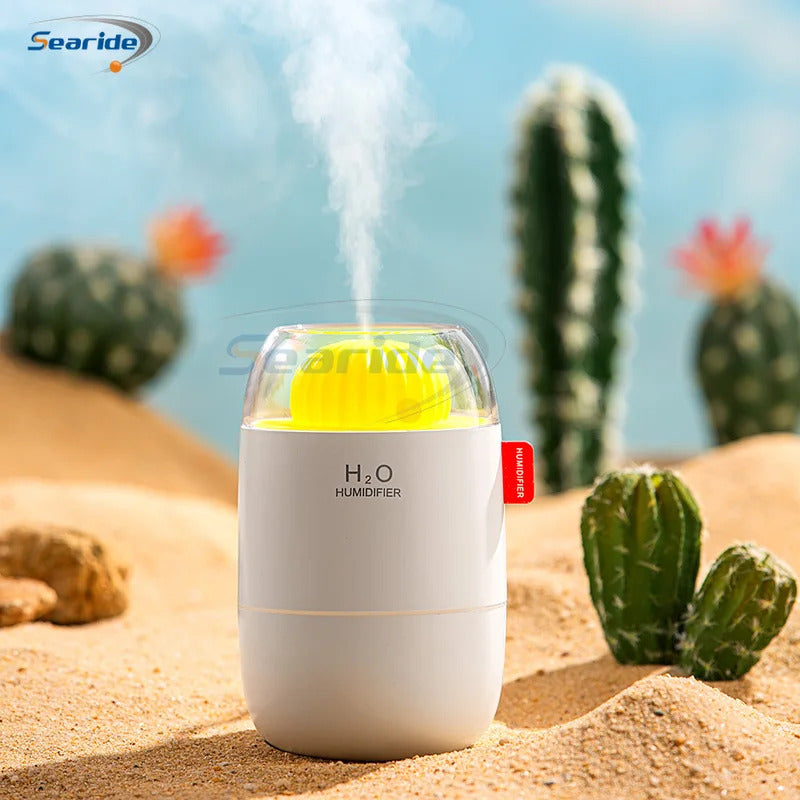 Creative Cactus Air Humidifier USB Electric 280ML Capacity Aroma Essential Oil Diffuser Color Lights Mist Spary for Home Bedroom