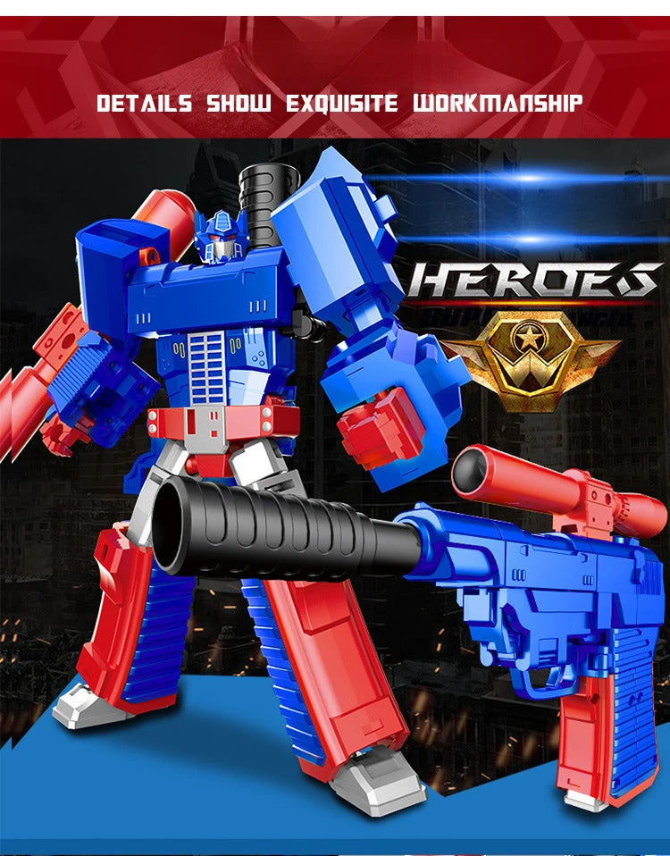 Children Action Figure 2in1 Transforming Robot Gun Toy Transforming Robot Figure Multi Articulated Joints Boys Collection Gifts