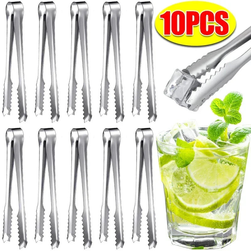 Stainless Steel Ice Tongs Bread Cake Clamps Salad Coffee Sugar Cubes Clips for Restaurant Bar Party Serving Tongs Kitchen Tools