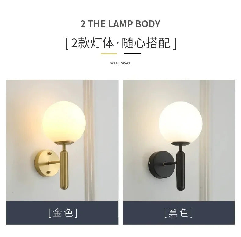 Nordic Style Wall Lamp Living Room Bedroom Bedside Lamp Modern Simple Creative TV Background Wall Corridor Corridor Wall Lamp