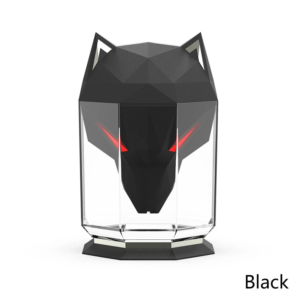 2022 NEW Wolf Head Humidifier 650ml USB Aromatherapy Humidifiers Diffusers with Color Wolf Eye Night Light Air Humidificador