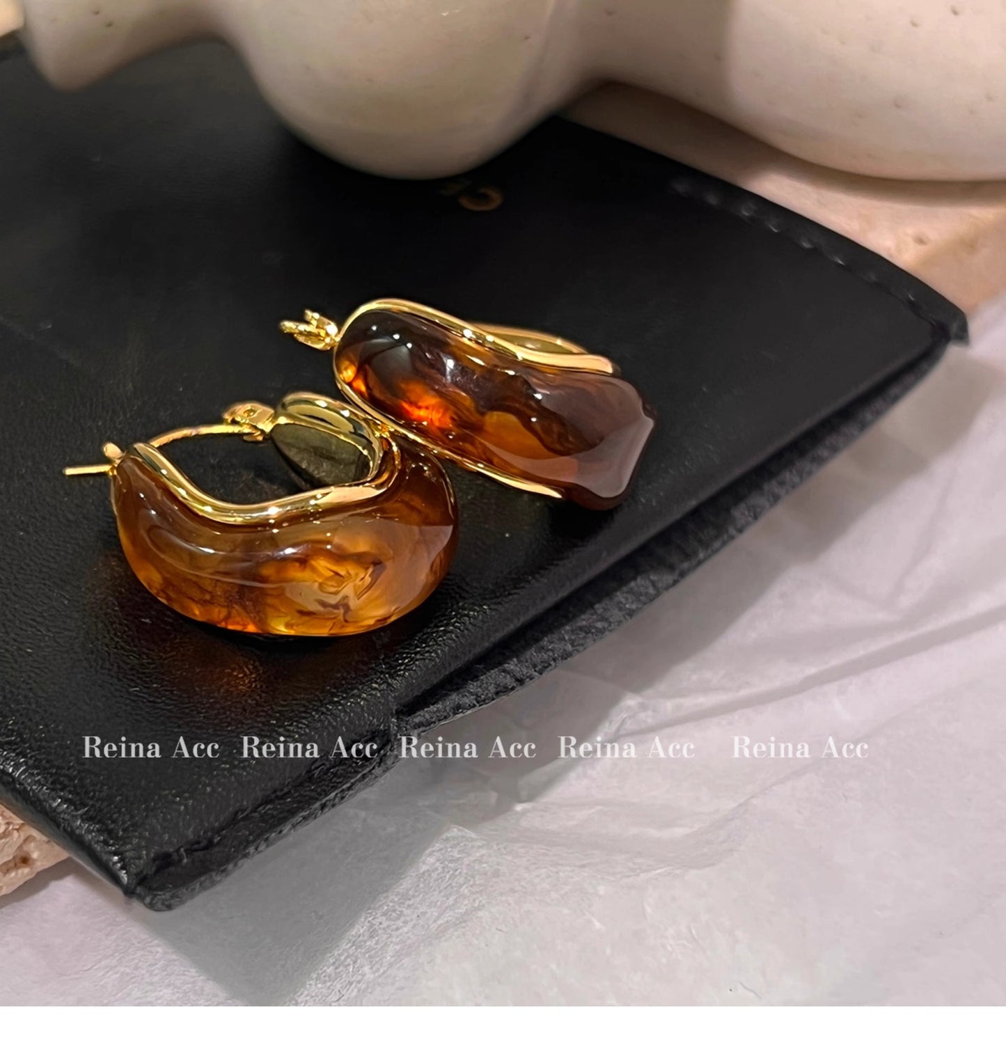 Maillard Earrings Earrings Brown Niche Design High-grade Ring Earrings Light Luxury Summer