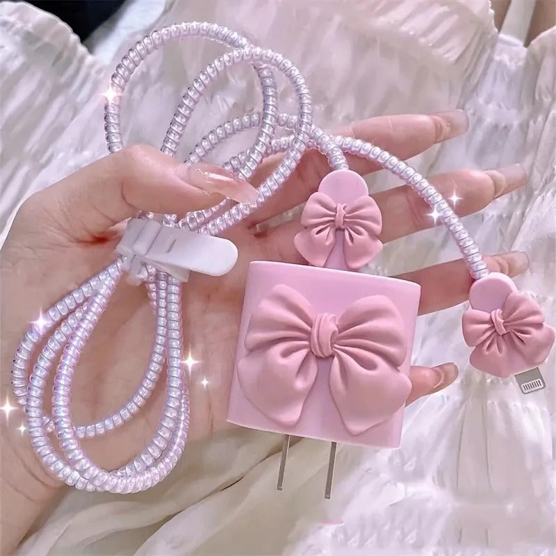 3D New Cable Charger Protection Case For IPhone 15 14 13 Pro Max 18W 20W Original Charger Cable Data Line Wire Spiral Protector