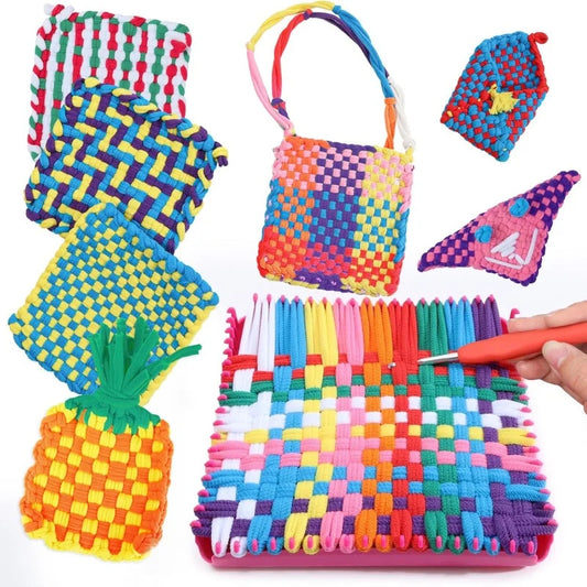 Elastic Weaver DIY Rope Loop Kids Adults Pretend Game Weaving Machine Kit Toy Beginner Pot Frame Ring Crafts Play House Gifts