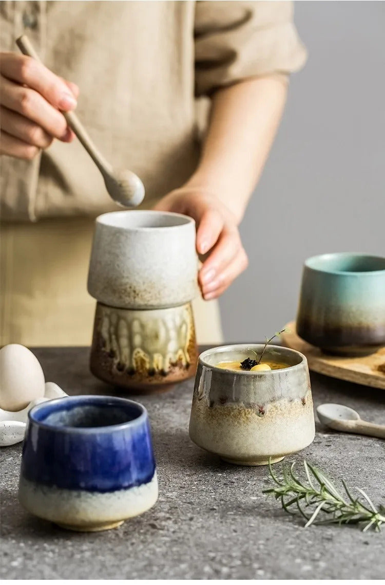 200ML Retro Ceramic Cup Coarse Pottery Coffee Mug Household Office Afternoon Tea Cups Wine Mug Water Mugs Drinkware Gift