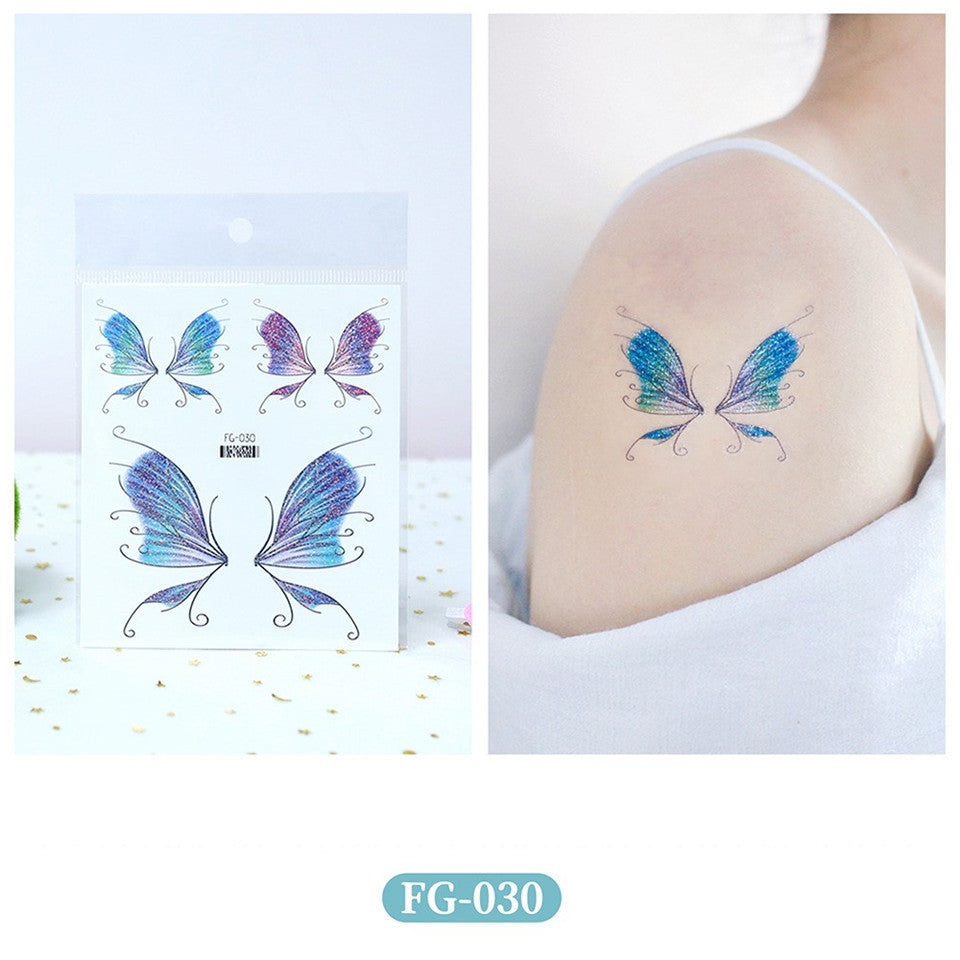 Glitter Gradient Butterfly Wing Tattoo Eye Corner Face Stickers Children's Eye Makeup DIY Stickers Fish Scale Performance Catwalk