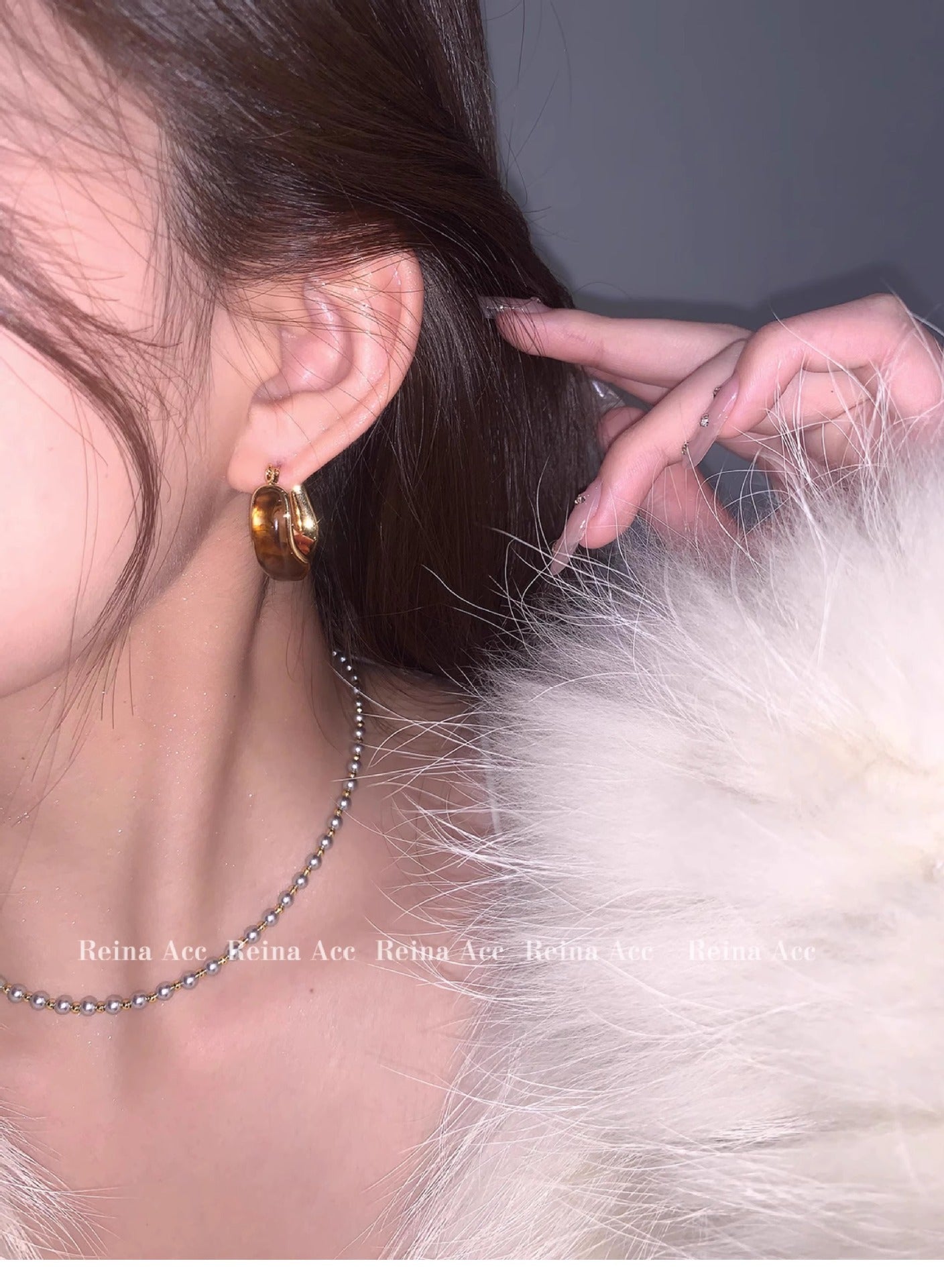 Maillard Earrings Earrings Brown Niche Design High-grade Ring Earrings Light Luxury Summer