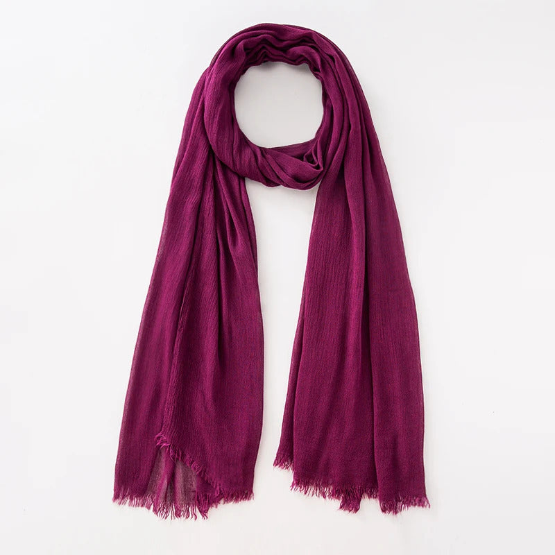 61 Colors Soft Cotton Viscose Scarf Rayon Material Muslim Hijab Mid Eastern Plain Solid Color Headscarf With Tassel