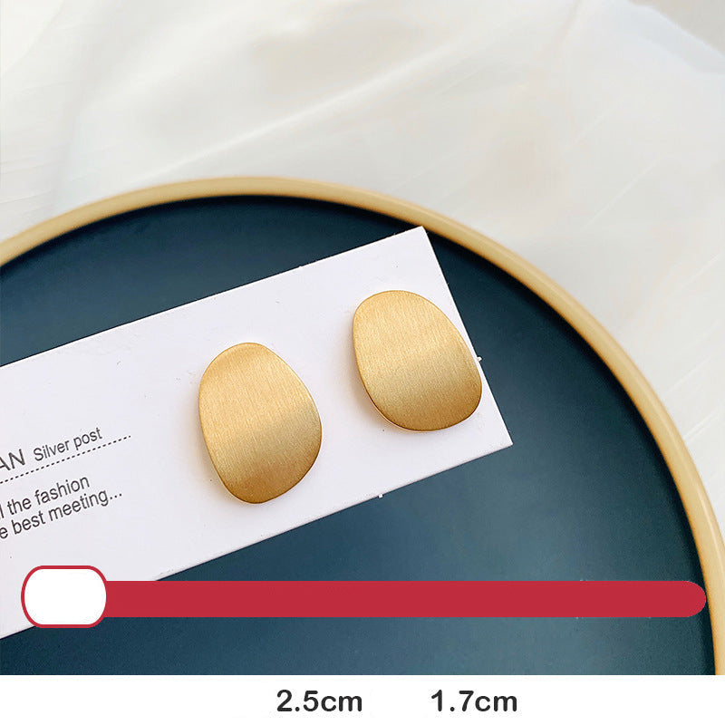 Simple Heart Circle Earrings Fashion Versatile Geometric Ear Clips Ear Studs Light Luxury High-end Feel Earrings for Women