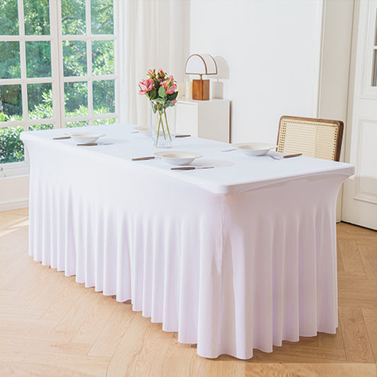 Elastic Table Cover Wedding Banquet 6FT Sun Skirt Rectangular Hem Hotel Party