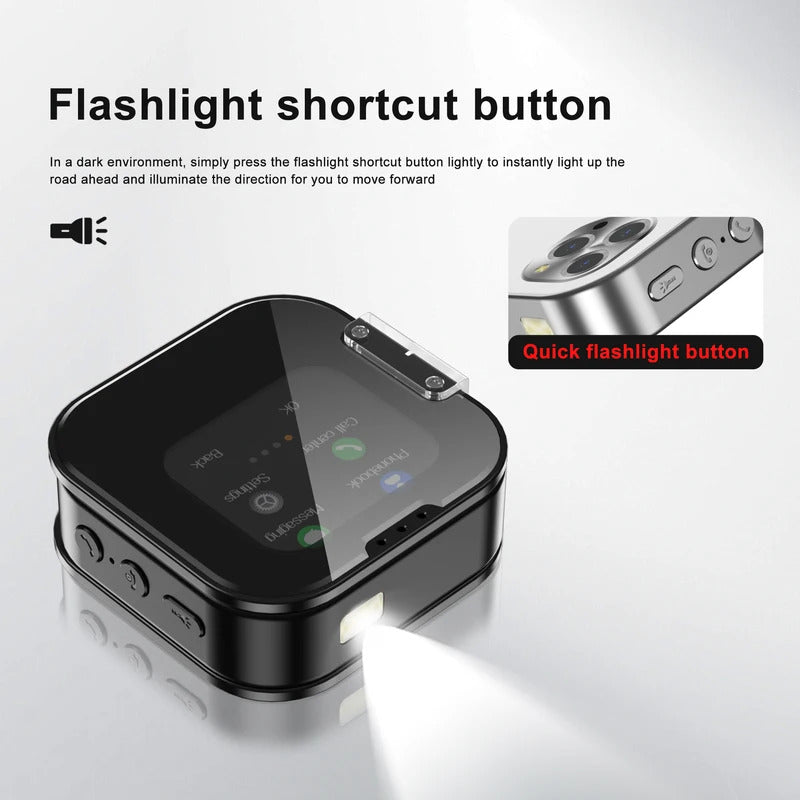 SERVO i19 Rotate Small Box Touch Mobile Phone 2SIM Standby Magic Voice Bluetooth Sync Music Torch Mini Rotation Cellphone Type-C