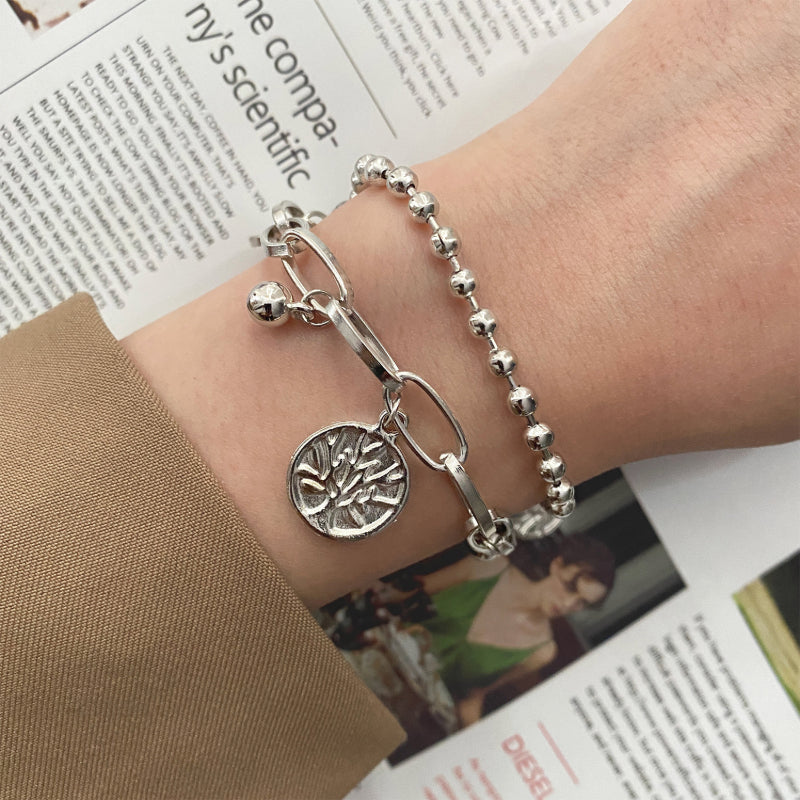 Bear Bracelet Korean Style Design Cold Style Cross Pendant Double Layer Bracelet