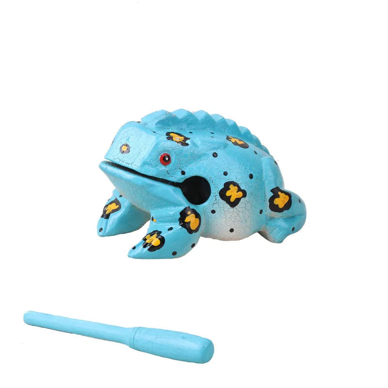 Colorful Wooden Frog Guiro Rasp,Handcrafted Wooden Frog Musical Instrument,African Wooden Frog Rasp Musical Instrument for Adult