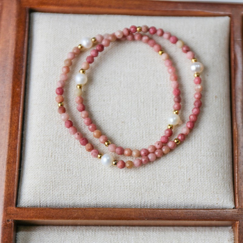 Turquoise Baroque Freshwater Pearl Bracelet Stacked Elegant Women's Bracelet