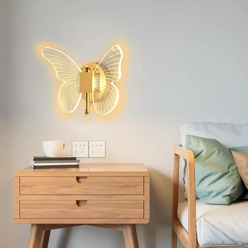 Butterfly Wall Lamp Corridor Lamp Modern Simple Creative Nordic Living Room Bedside Bedroom Lamp LED Indoor Lighting Decoration