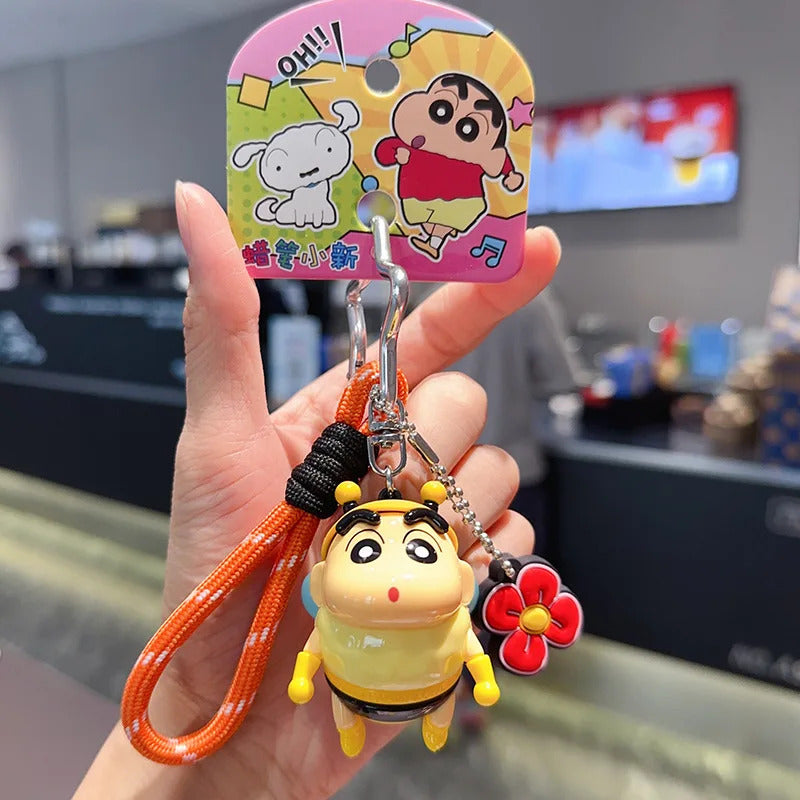 Anime Crayon Shin-Chan Classic Cute Shape Keychain Doll Car Key Chain Couple Backpack Hanging Ornament Birthday Pendant Gifts