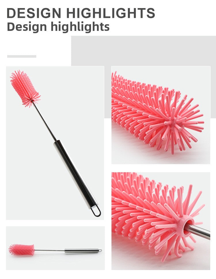 Rotating Silicone Cup Brush Milk Bottle Brush Multifunctional Semi-automatic Cleaning Brush Household Press-type Rotating Cleaning Artifact