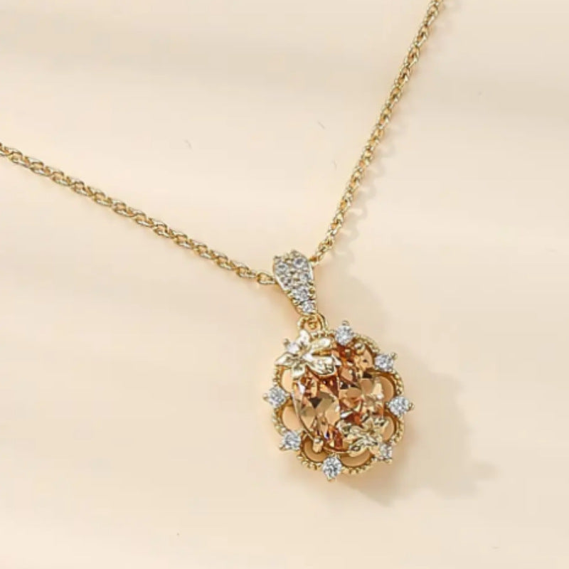 Advanced sense red maple leaf earrings necklace suit trendy luxury temperament retro niche simple ear jewelry wholesale
