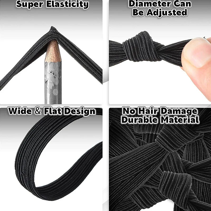 5pcs/set Men's High Elastic Hair Ties Ponytail Holder Scrunchies Hair Rope Hair Accessories For Men Women Long Curly Thick Hair