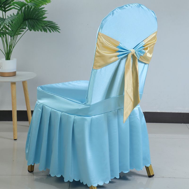 Hotel Restaurant Banquet Special Chair Cover Dining Chair Seat Stool Bench Wooden Chair Universal Chair Cover Bowknot