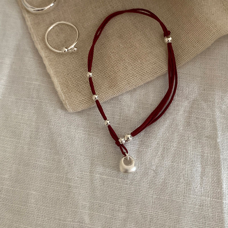 Xiaofutuo Red String Woven Bracelet for Women New Chinese Style Light Luxury Retro Hand Ring Jewelry