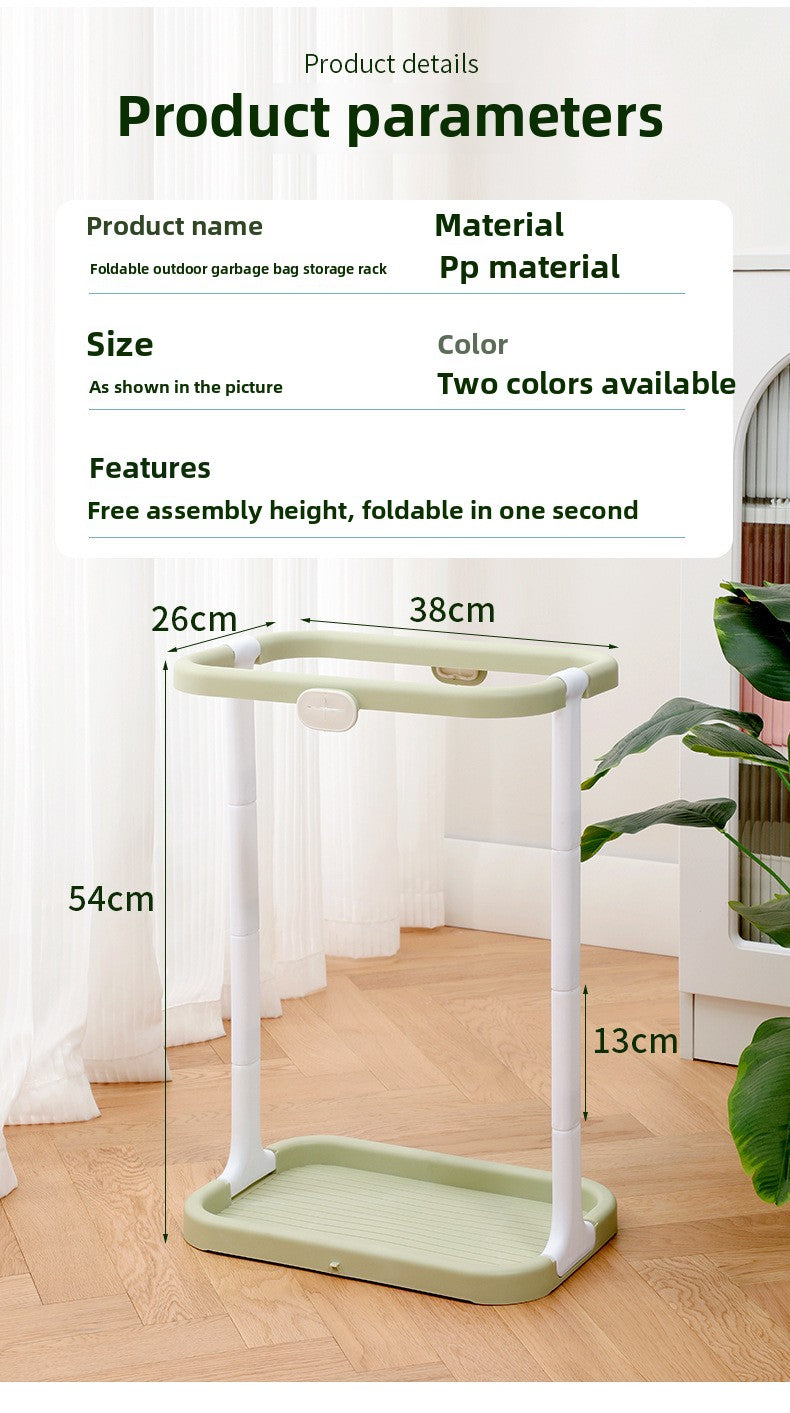 Hangable Trash Rack Outdoor Large Trash Bag Holder Portable Household Trash Storage Rack Plastic Stand