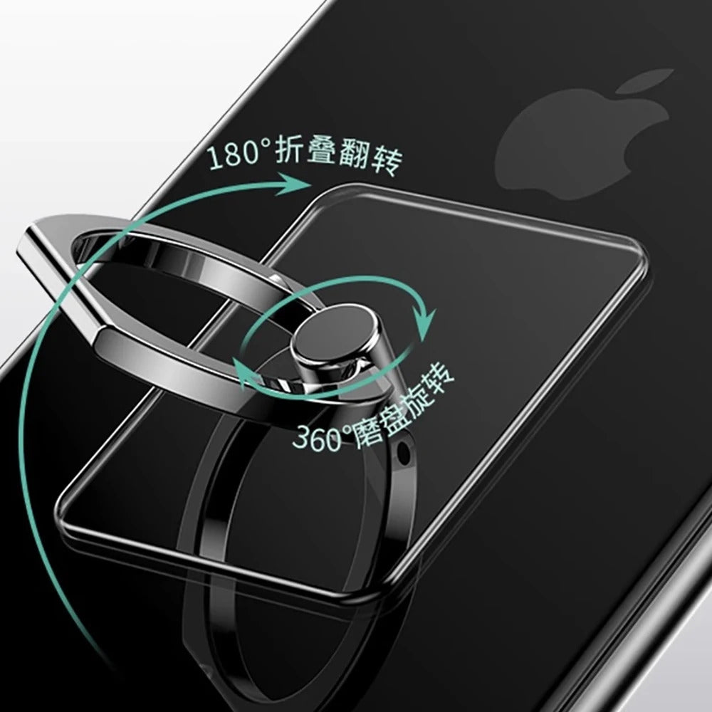 Transparent Cell Phone Ring Holder Stand 360°Degree Rotation Clear Finger Grip Kickstand Compatible iPhone Xiaomi for Phone Case