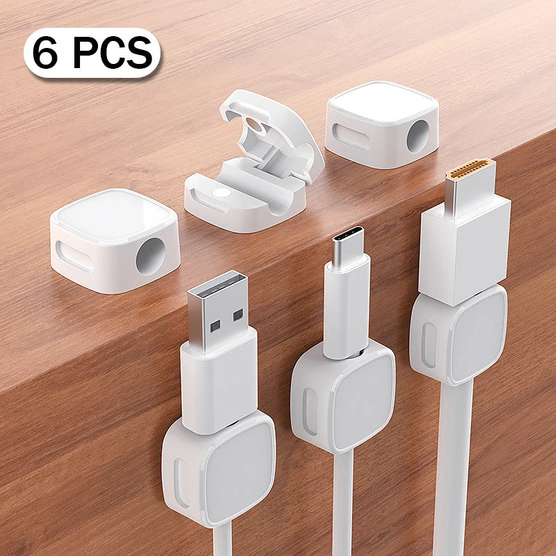 Magnetic Cable Clip Cable Holder, Adhesive Wire Keeper Cord Cable Organizer, Usb Charging Line Winder For Office Desktop Home