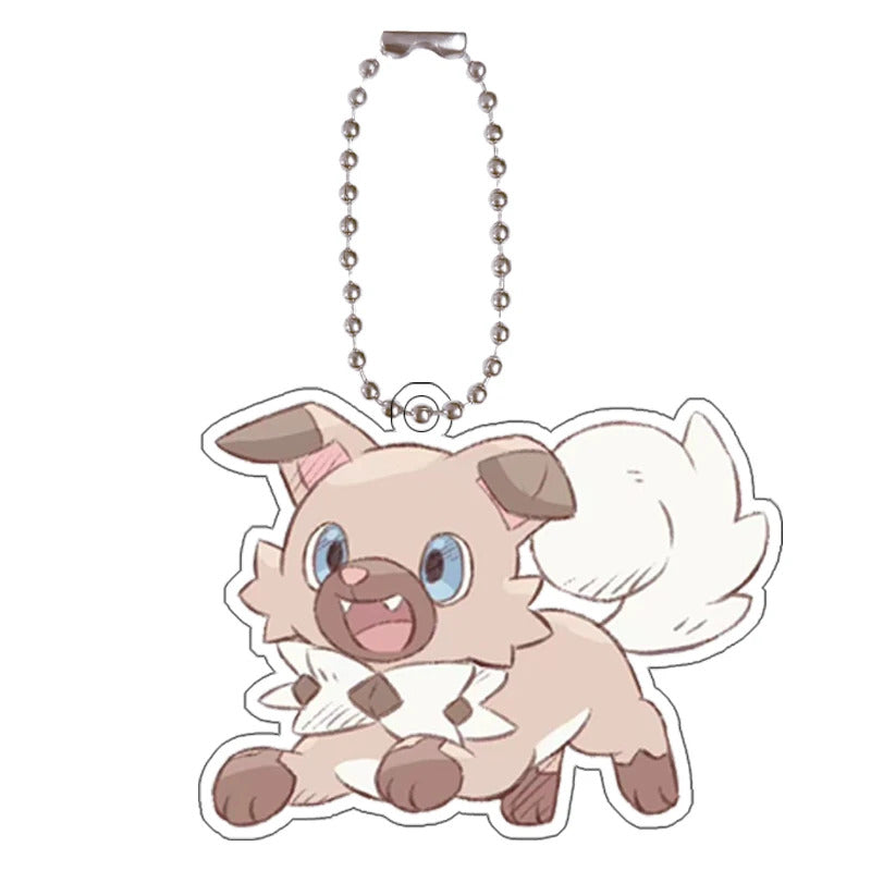 Pokemon Floragato Raichu Rockruff self-Made Cartoon Acrylic Key Chain Backpack Accessories Pendant Anime Classics Collection
