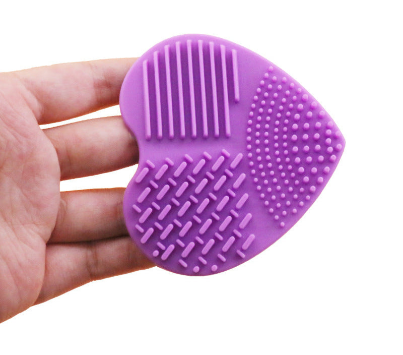 Heart-Shaped Makeup Brush Cleaning Box Multifunctional Makeup Brush Cleaning Tool Pad for Washing Brush Hollow Love Brush Box