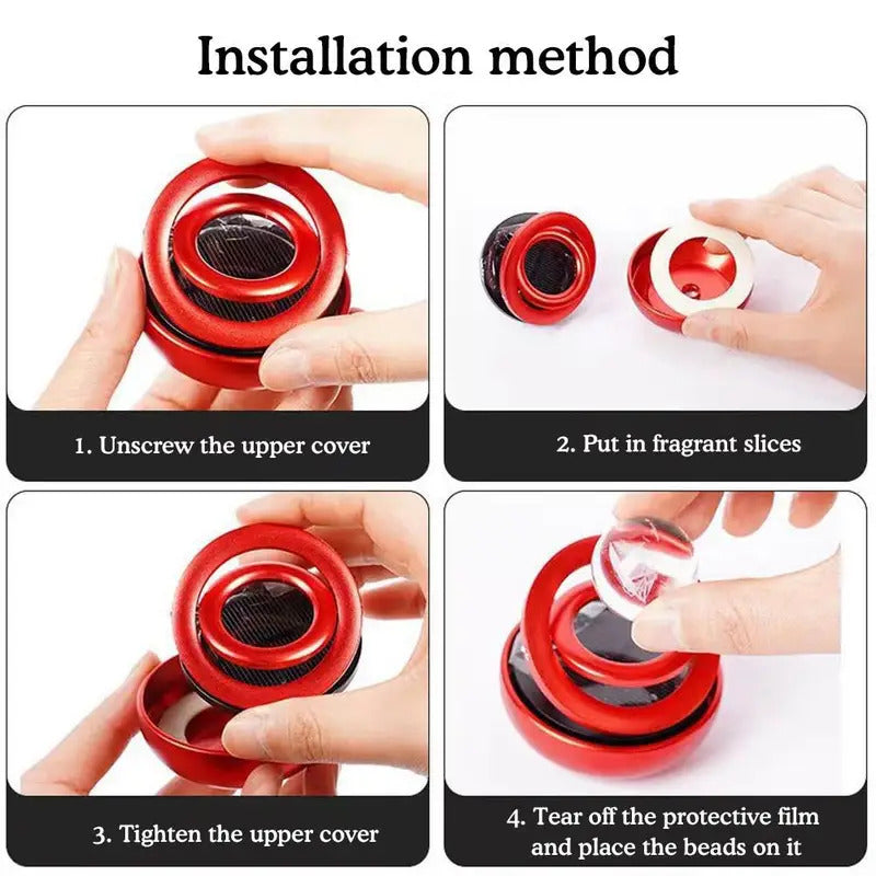 Car Solar Aromatherapy Ornaments Car Double Suspended Crystal Ball Aromatherapy Perfume Ornaments Creative Ornaments