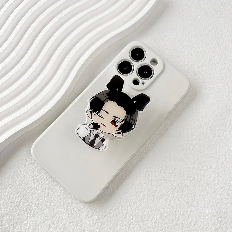 Cute Transparent Acrylic Cartoon Anime Mobile Phone Holder Quadratic enthusiast socket tok stand Grip