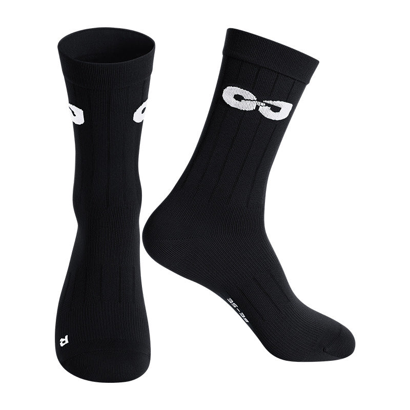 Outdoor Sports Cycling Socks for Men and Women, Breathable, Sweat-Absorbent, Quick-Drying, Odor-Resistant, Lycra, Basketball, Soccer, Running, Mid-Calf Socks