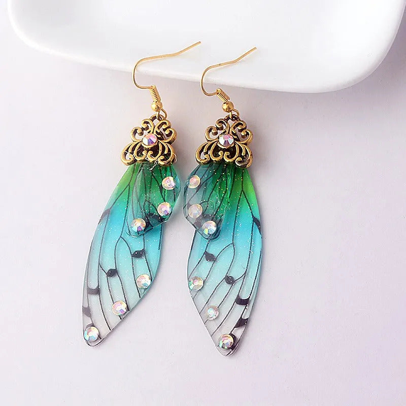 New Demon Slayer Butterfly Wing Earrings Kimetsu no Yaiba Kochou Shinobu Earring Ear Clip Anime Cosplay Props Women Girl Jewelry