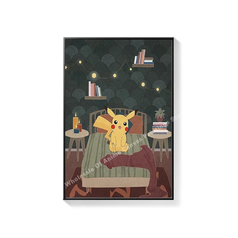 PokeMon Decorations PokeMon PokeMon Pikachu Hanging Paintings Children's Room Cartoon Anime Mural